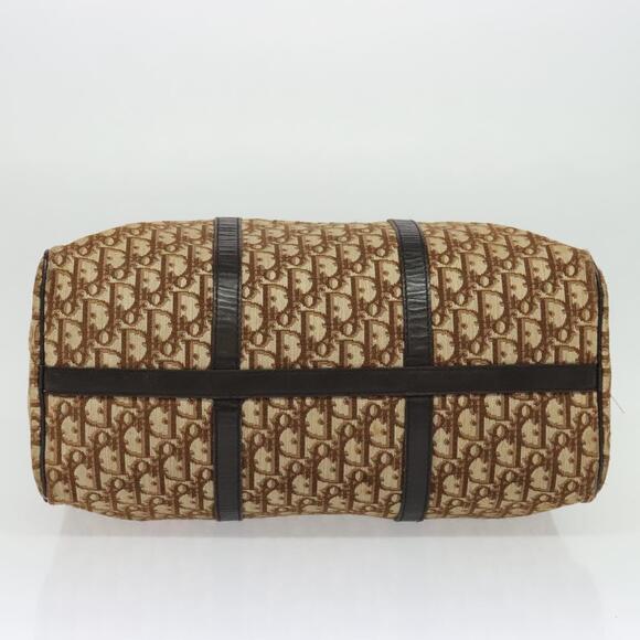 DIOR Trotter Canvas Boston Bag Brown Gold - Picture 9 of 12